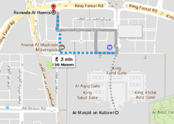 Ramada Al Hamra distance from masjid Nabawi